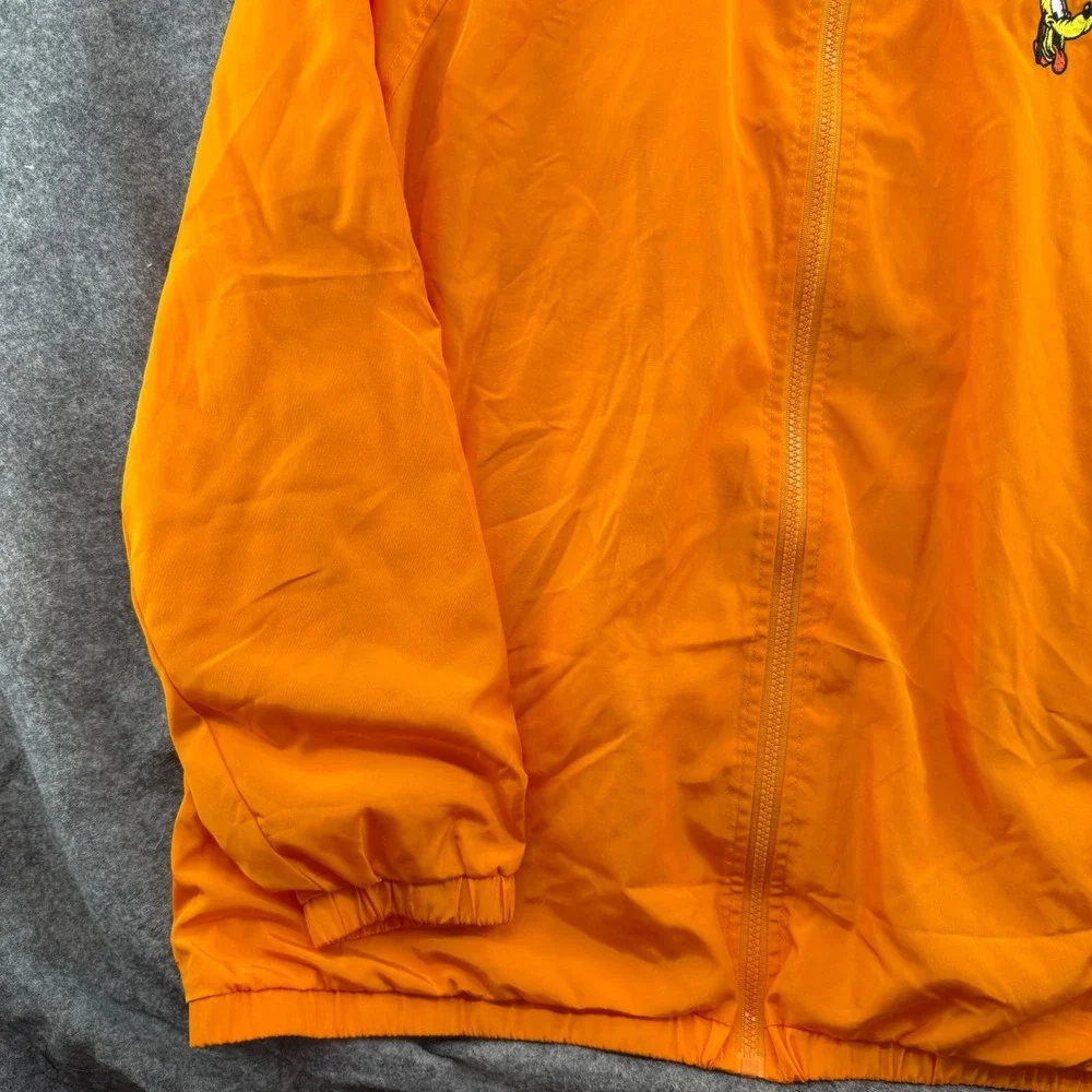 Disney Windbreaker Jacket Unisex XL Orange Mickey & Friends Embroidered Zip Up - Picture 6 of 16